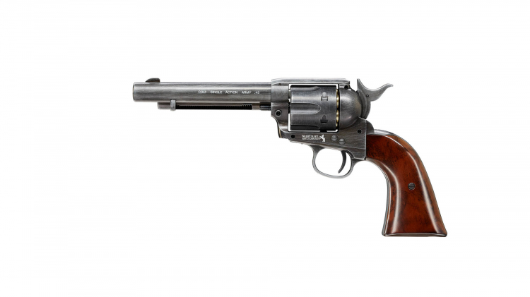 SAA.45 Colt, Co2 Revolver, 4,5mm 6 Schuss Diabolo,3,0 Joule, 115mtr/sek 