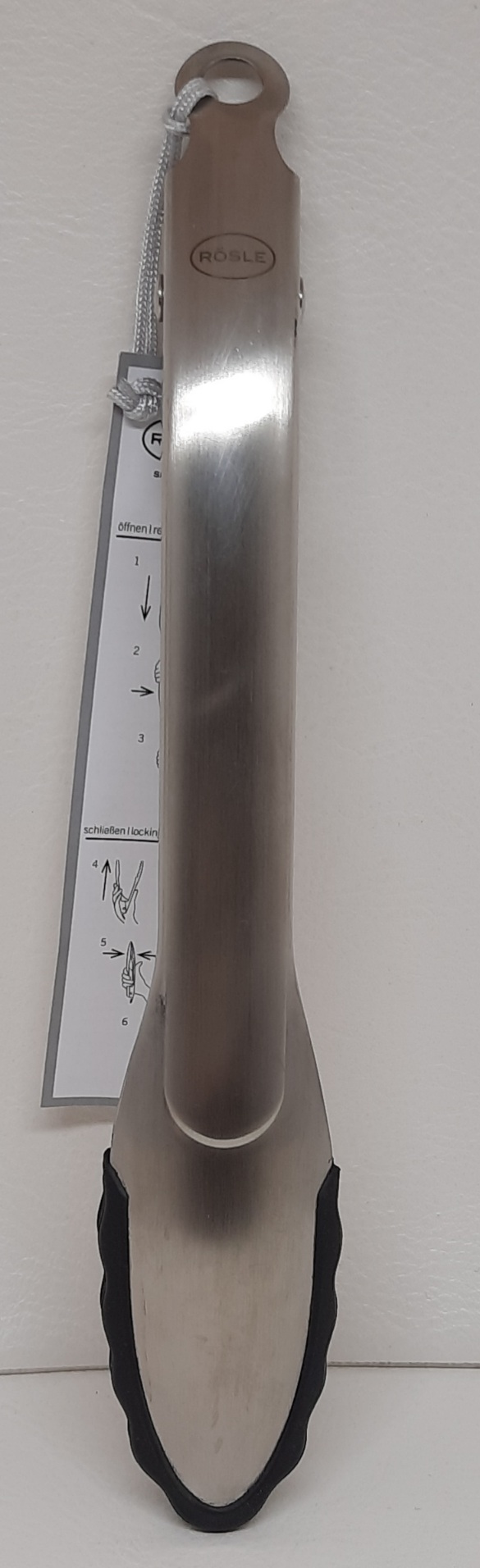 Gourmetzange 23 cm Silikonrand   patentierte Verschlusssystem,Einhandbedienung 