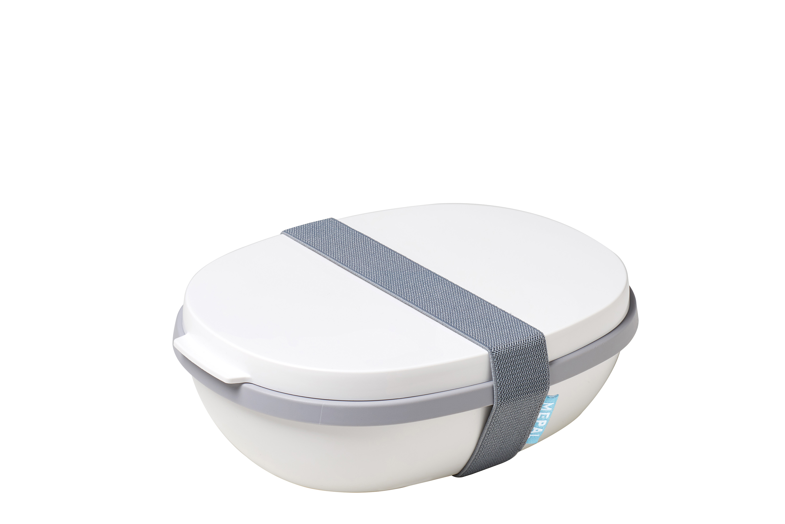 Lunchbox Ellipse Duo - weiß Funktionell, stilvoll und hip Separates Fach für Brot, Tomaten oder Besteck