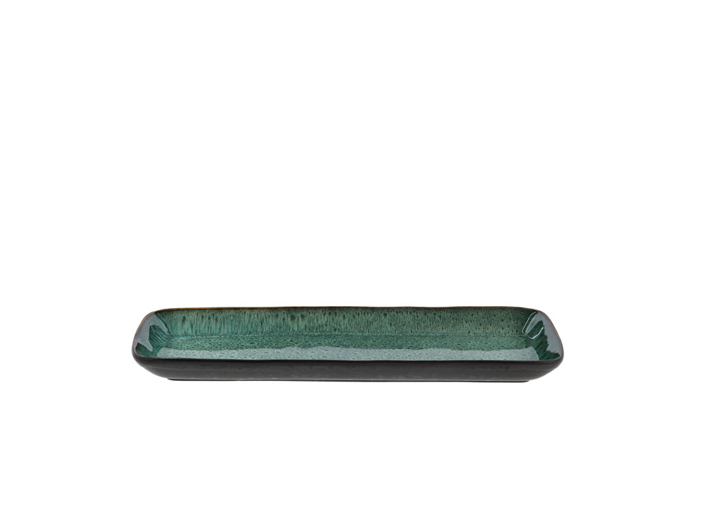 Bitz Servierplatte rechteckig 38x14cm schwarz/grün Keramik 