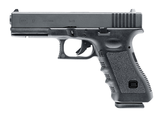 Glock 17, 6mm, Gas, 1,0Joule, 23 Schuss,Ab18 Jahre empf BB´s 0,20g, Blowback, Metallschlitten 