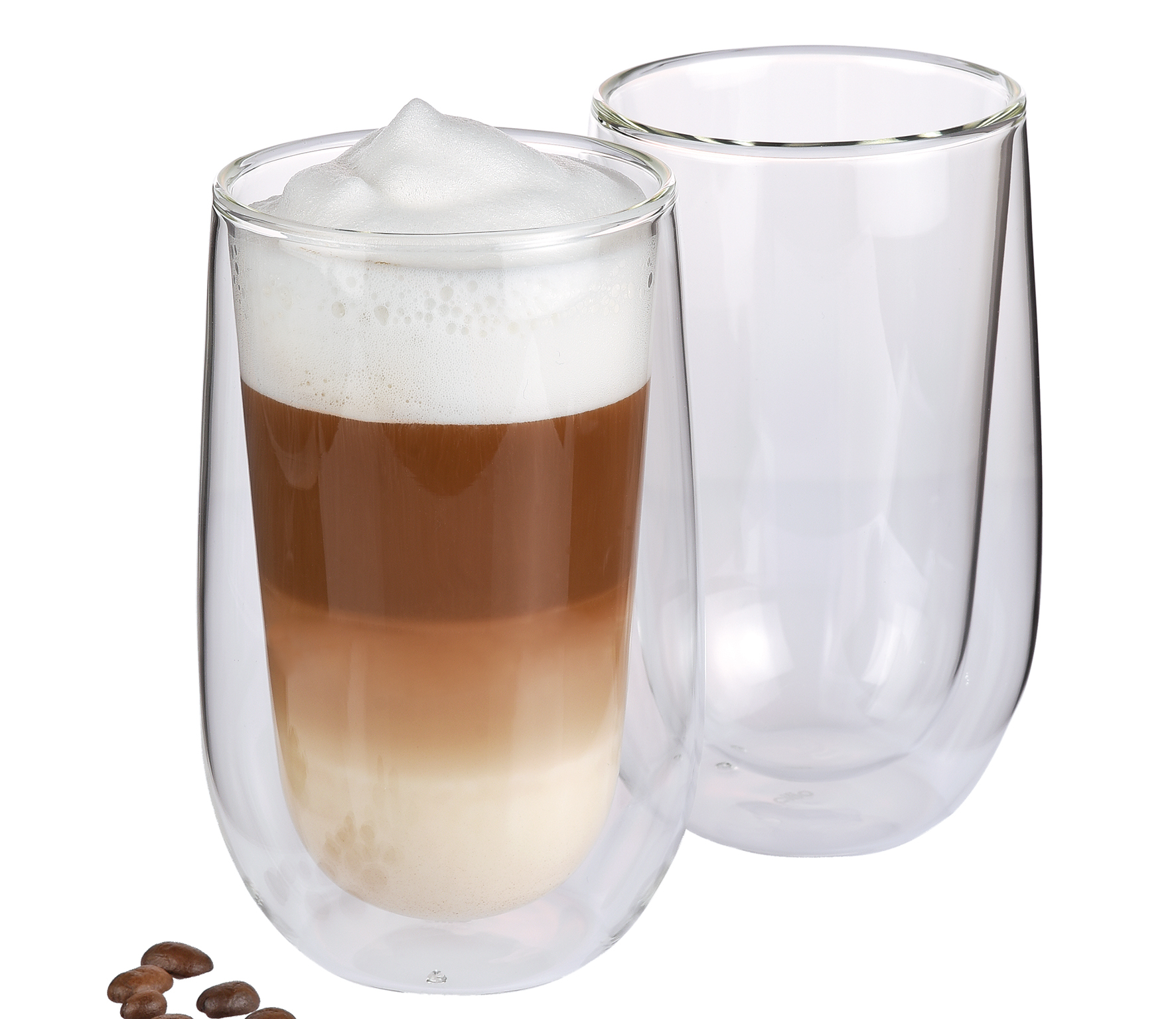 Latte Macchiato-Glas VERONA 350 ml/ 2er Set Ideal für heiße oder kalte Getränke Doppelwandiges Borosilikatglas, hitzebeständig