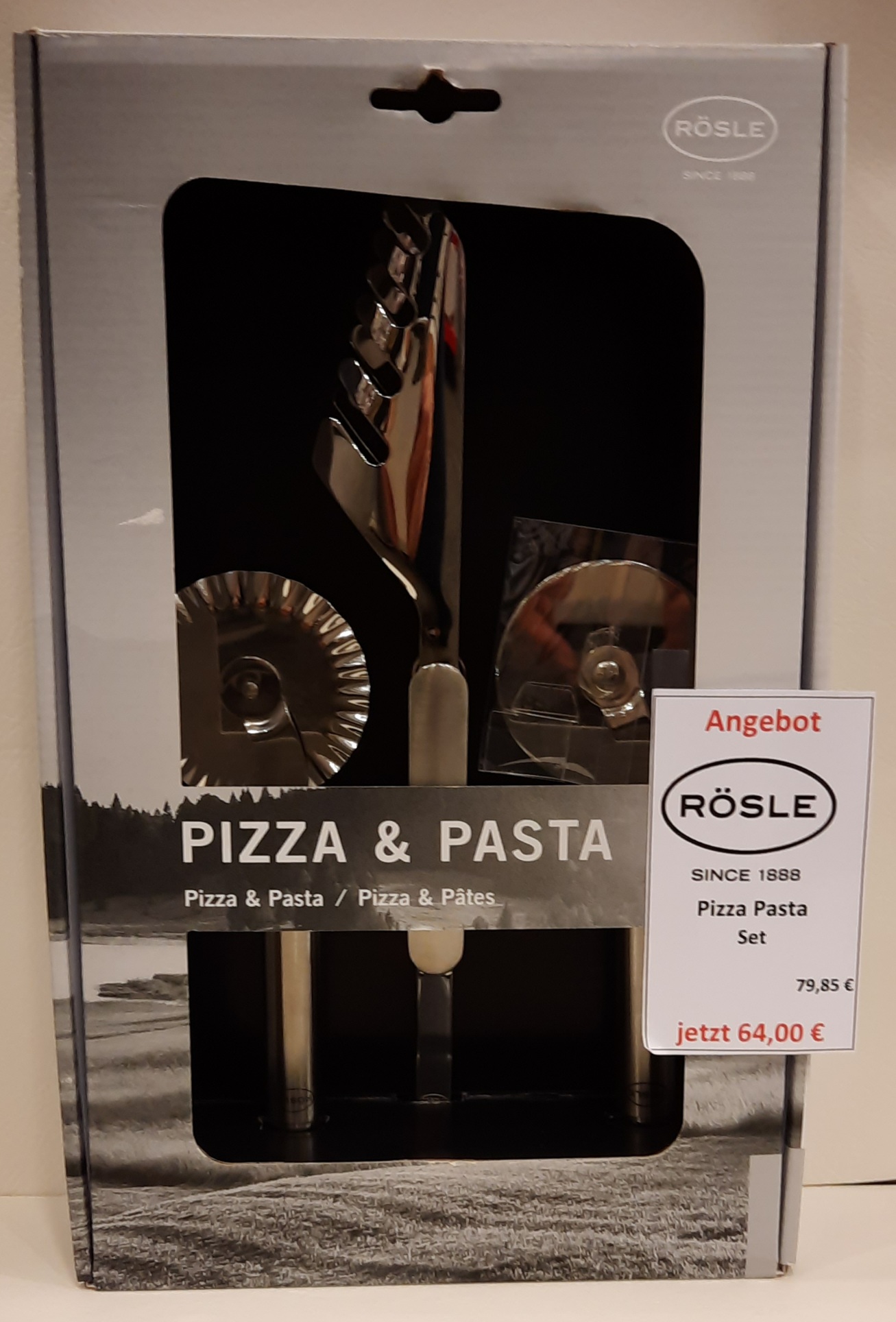 Pizza & Pasta Set 3teilig Pizzaschneider,Teigrädchen,Spaghettizange 